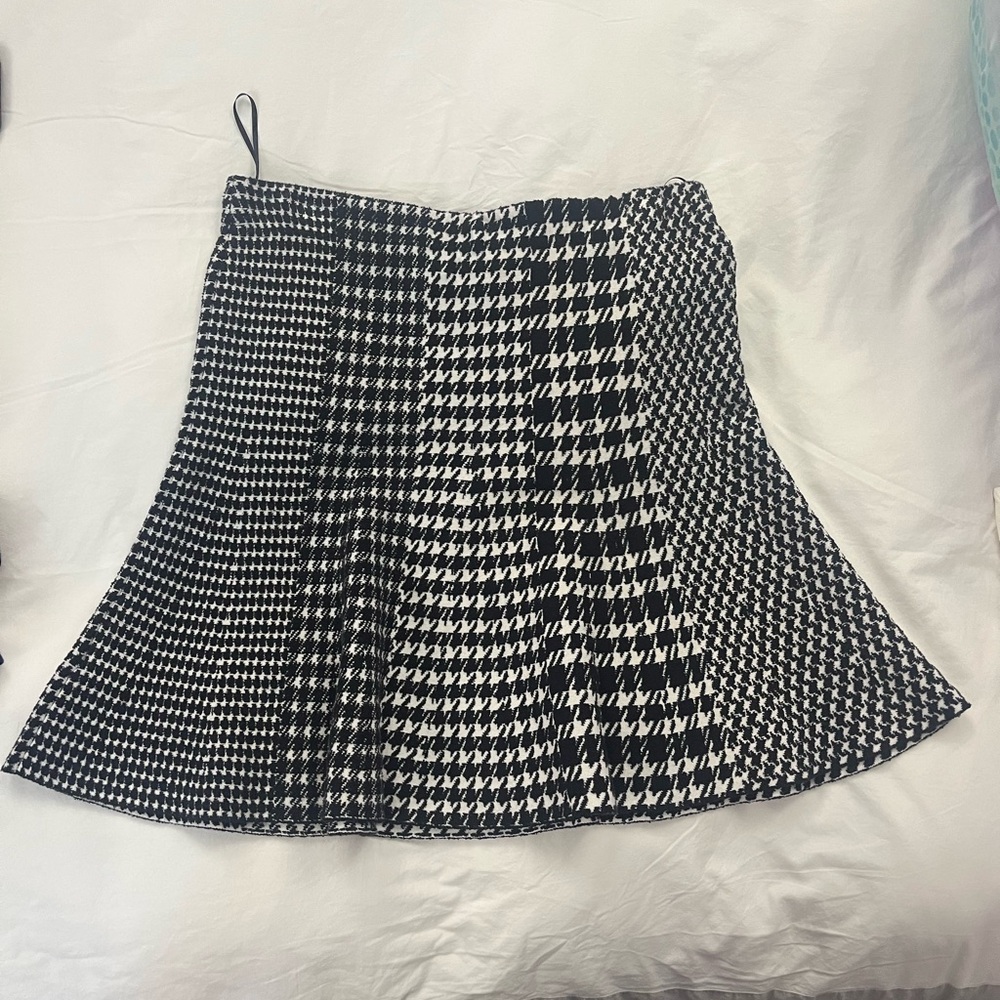 Milly Mixed Check Flared Skirt - Size Medium